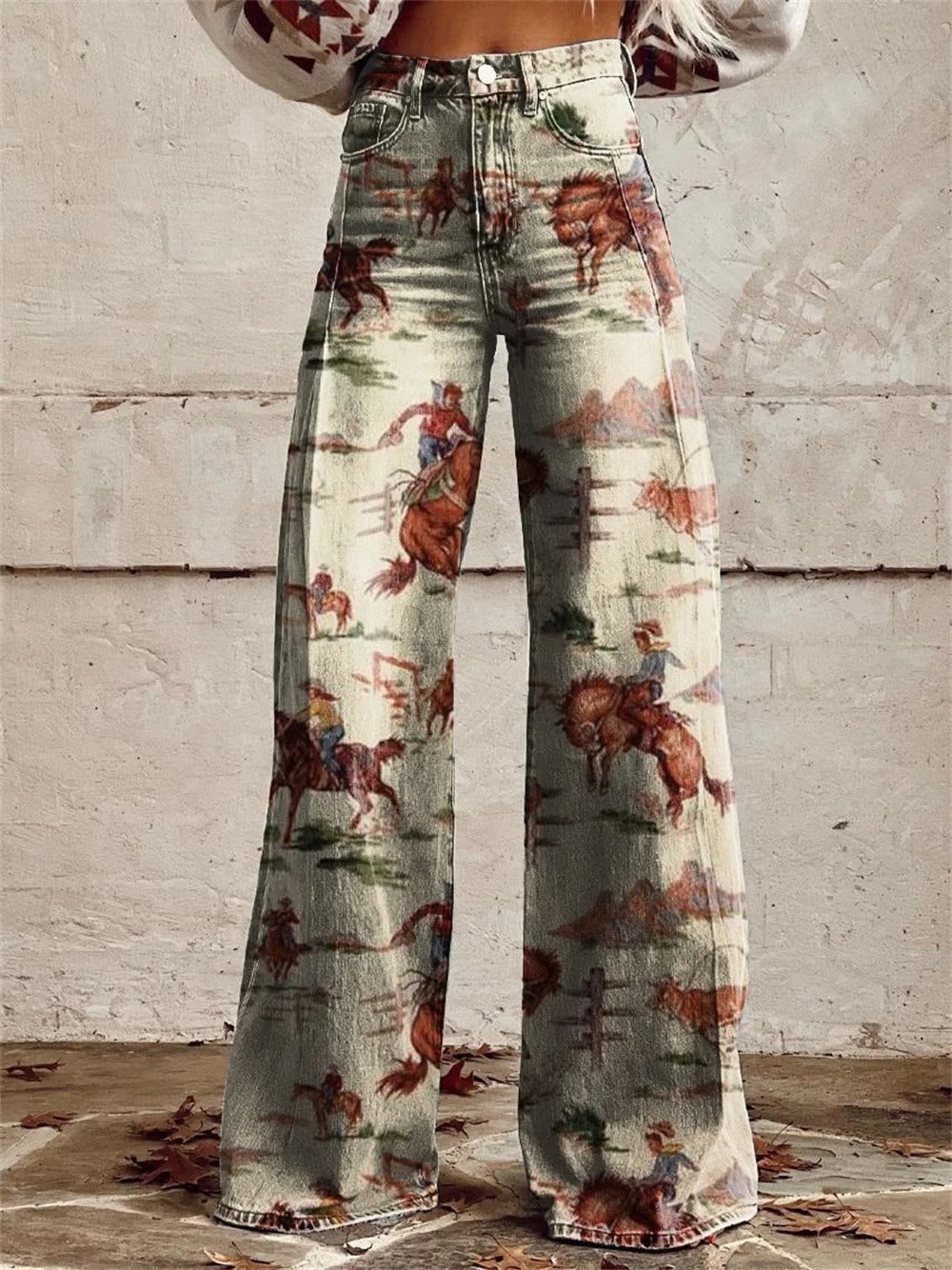 Karen Moree | Vintage Printed Wide Leg Pants
