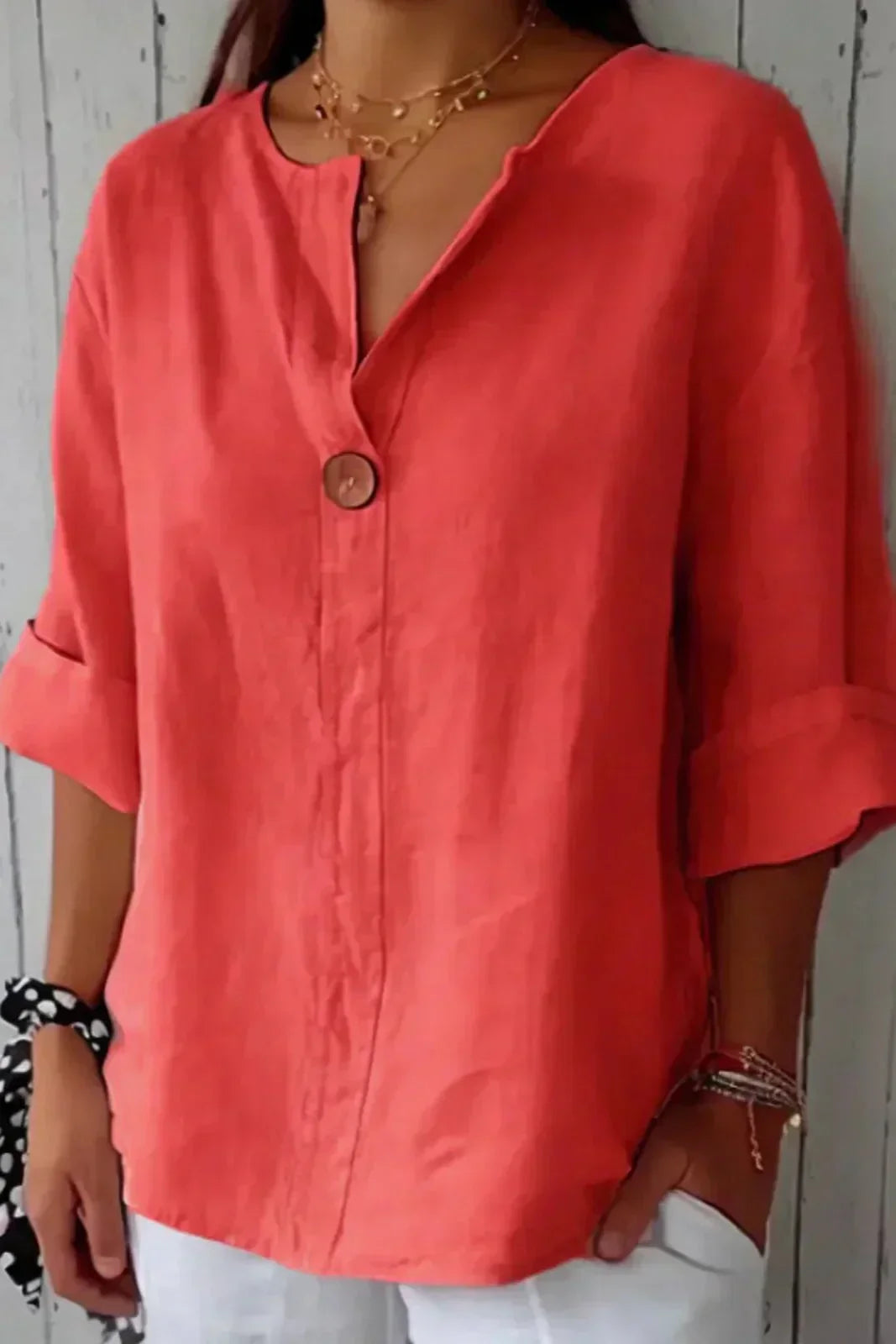 Karen Moree | Relaxed V-Neck Blouse