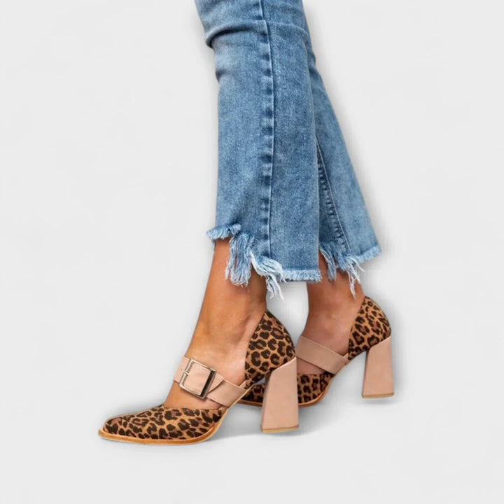 Karen Moree | Leopard Print Heeled Sandals