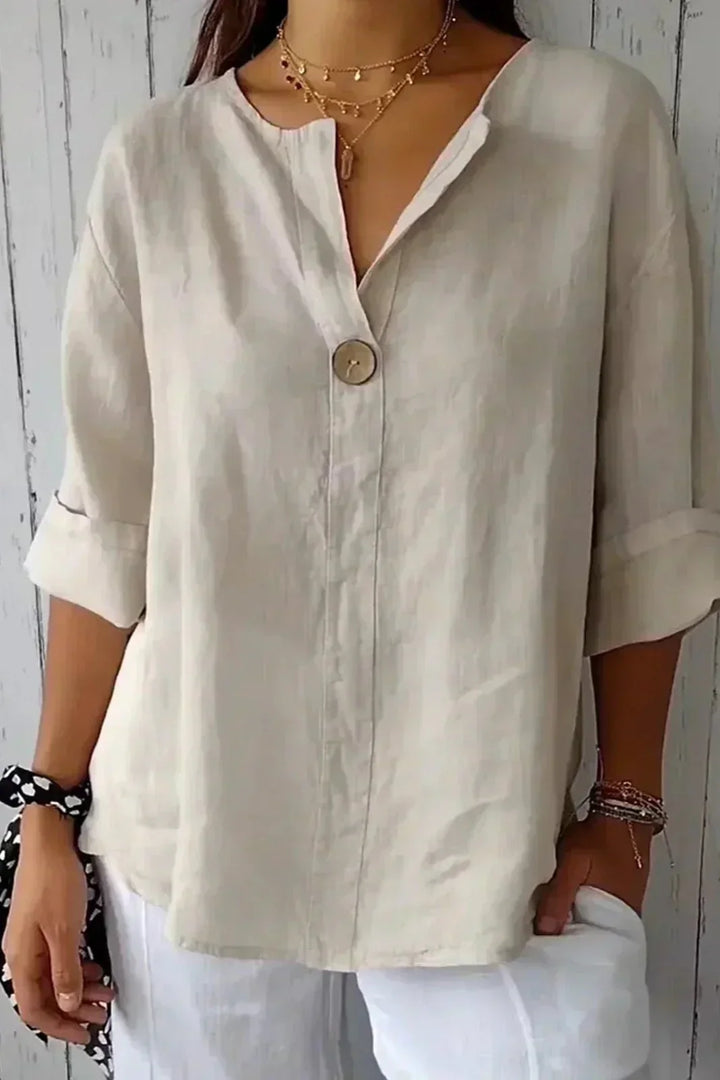 Karen Moree | Relaxed V-Neck Blouse