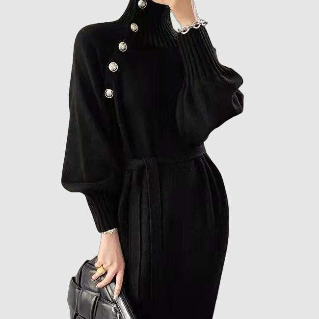 Karen Moree | Women's Winter Sweater Dress In Soft Knit With Batwing Sleeves