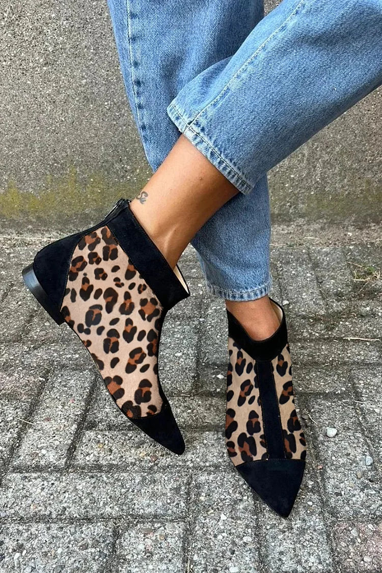 Karen Moree | Leopard Print Ankle Boot With Pointed Toe
