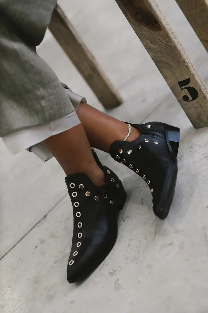 Karen Moree | Pointed Studded Ankle Boot