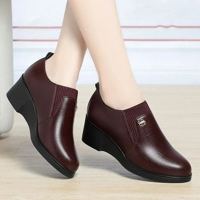 Karen Moree | Fashionable Leather Wedge Shoes
