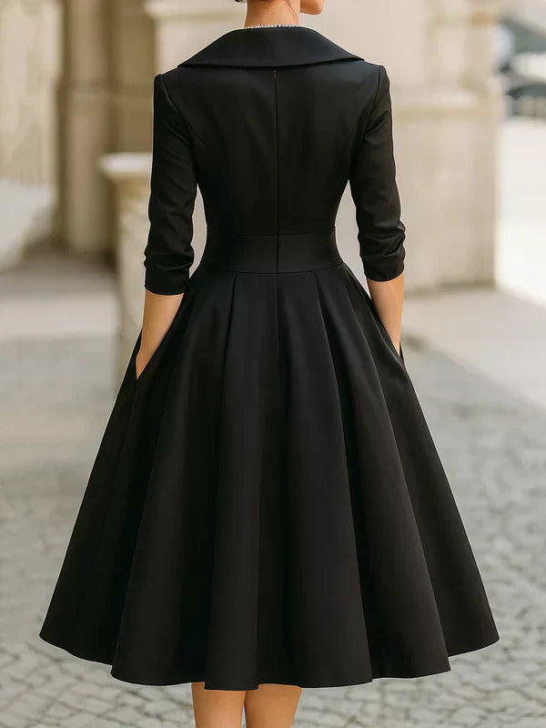Karen Moree | Midi Dress, Elegant, Refined Details, Practical Pockets