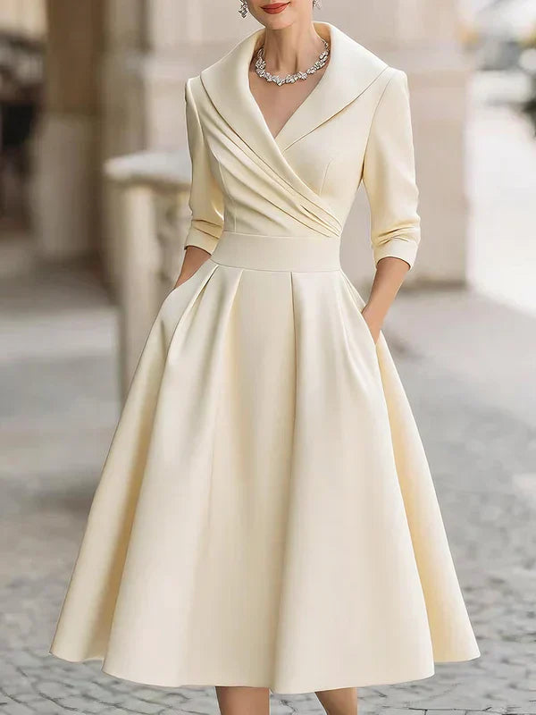 Karen Moree | Midi Dress, Elegant, Refined Details, Practical Pockets