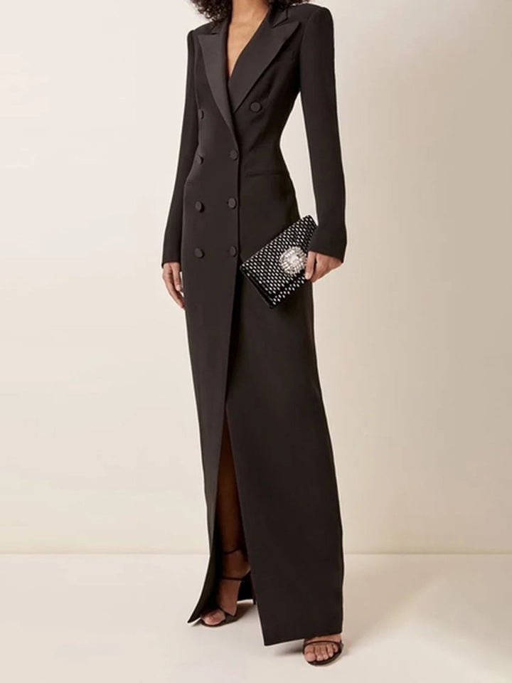 Karen Moree | Elegant Dress With Blazer Collar