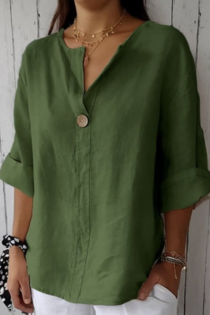 Karen Moree | Relaxed V-Neck Blouse