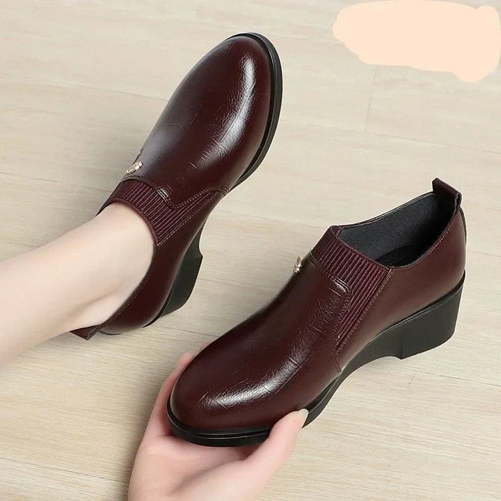 Karen Moree | Fashionable Leather Wedge Shoes