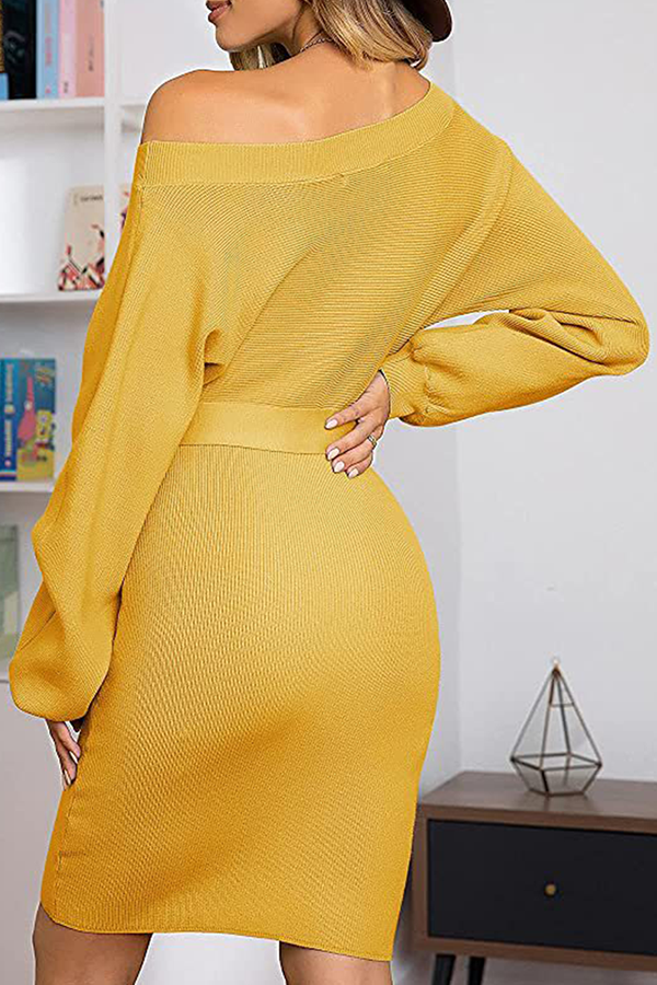Karen Moree | Women's Ribbed Knit Sweater Dress