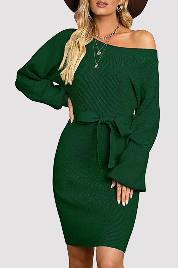 Karen Moree | Women's Ribbed Knit Sweater Dress