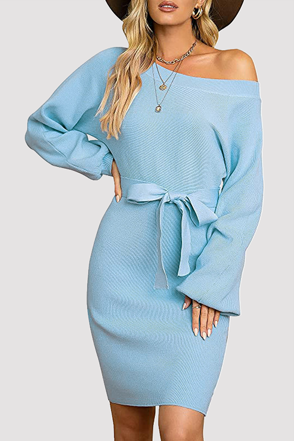 Karen Moree | Women's Ribbed Knit Sweater Dress