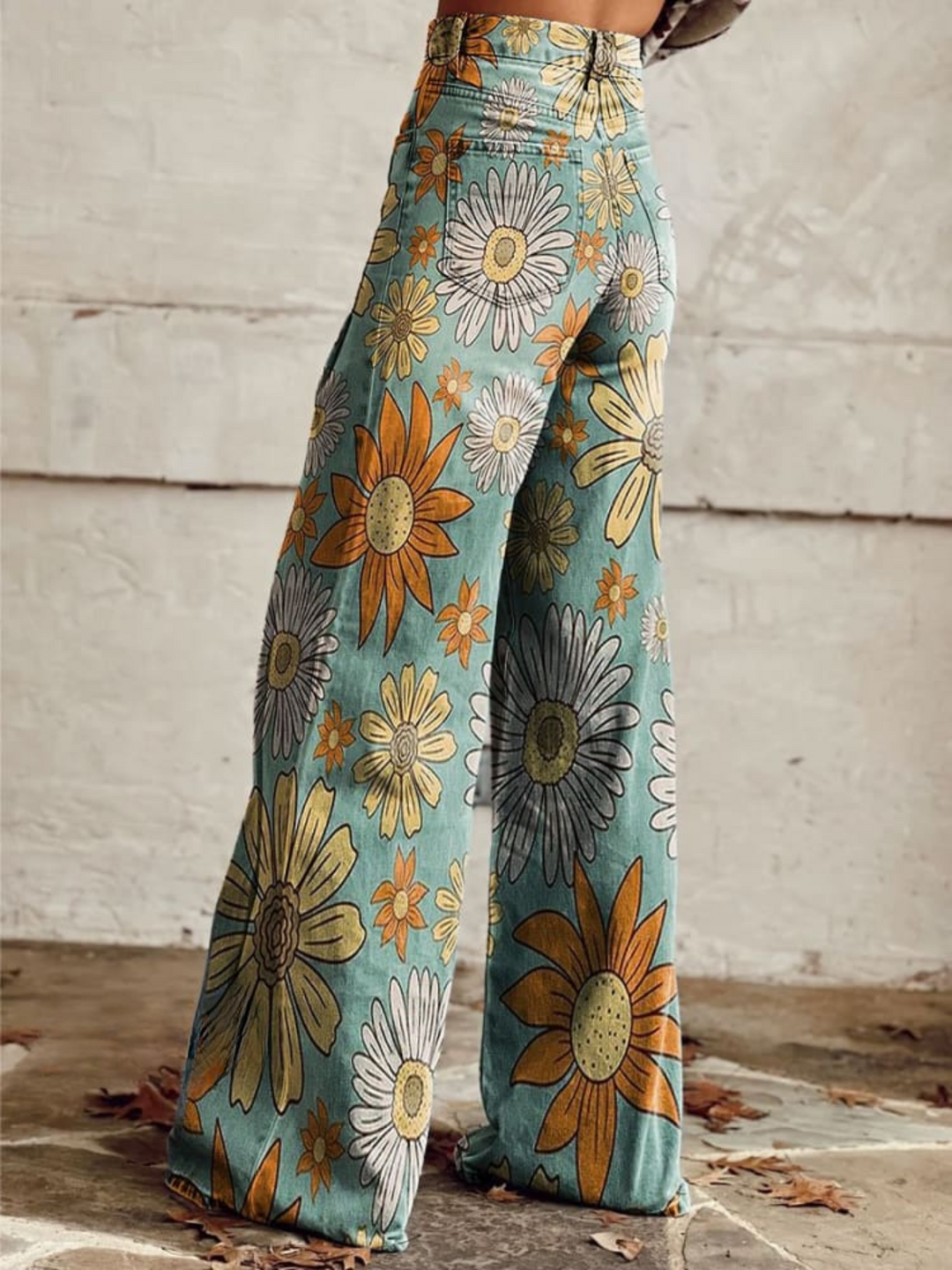 Karen Moree | Vintage Floral Print Wide Leg Pants