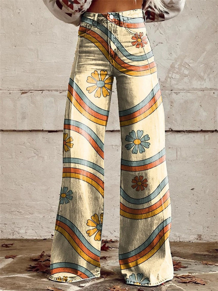 Karen Moree | Multicolored Striped Wide Leg Pants