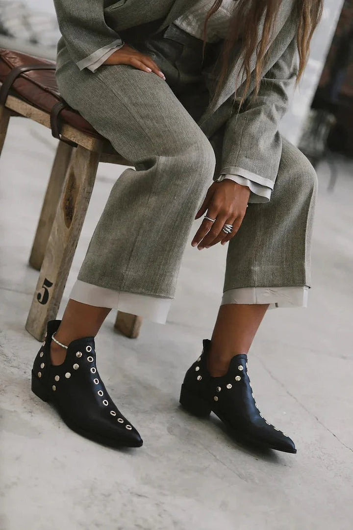 Karen Moree | Pointed Studded Ankle Boot