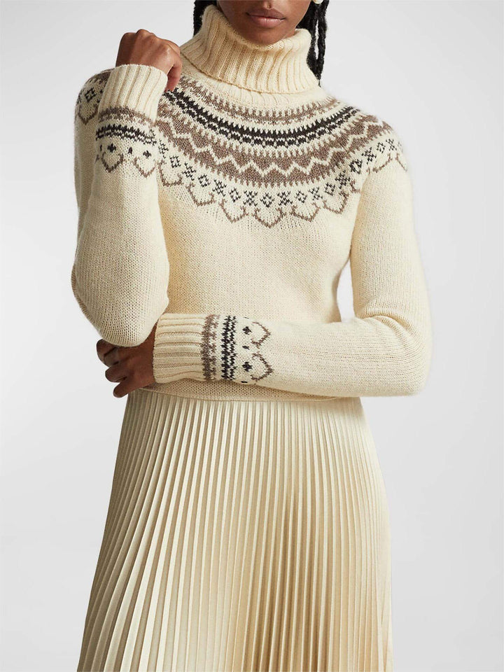 Karen Moree | Women's Turtleneck Sweater, Fair Isle Pattern