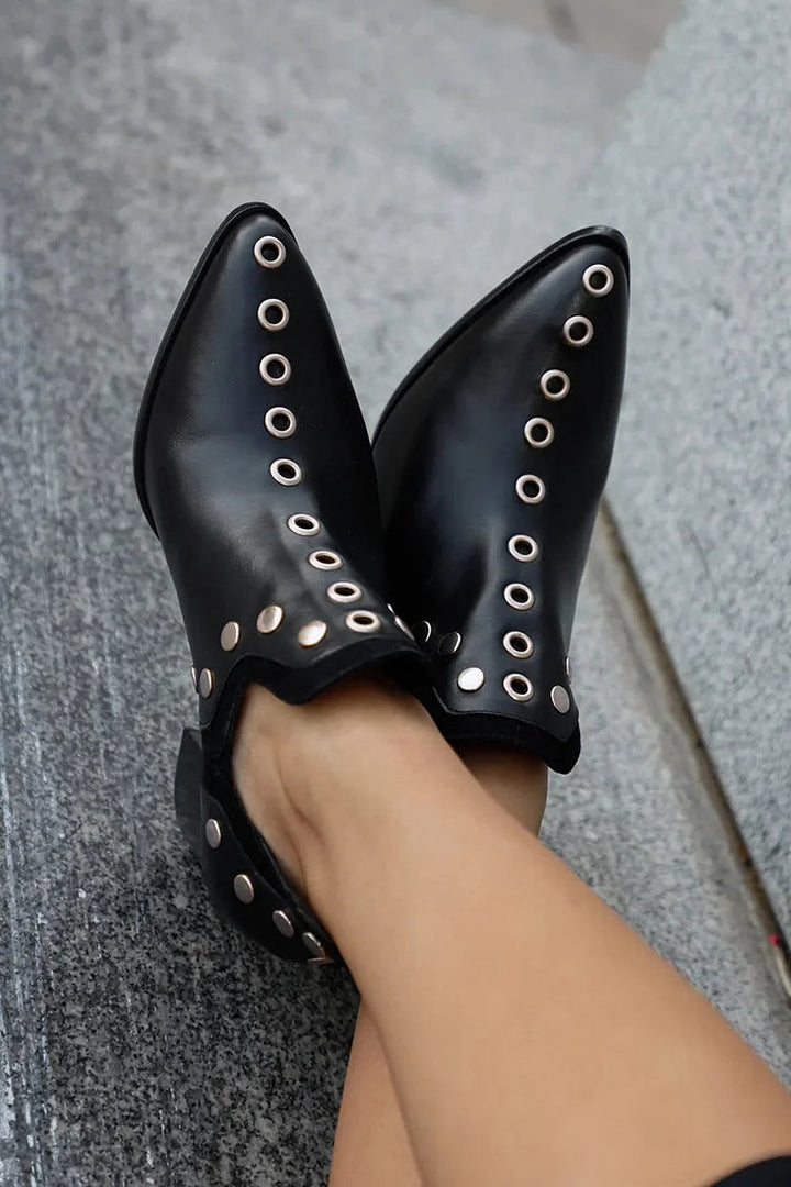 Karen Moree | Studded Ankle Boot With Wide Heel