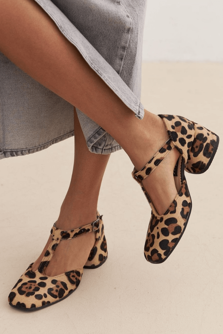 Karen Moree | Leopard T-Strap Block Heels