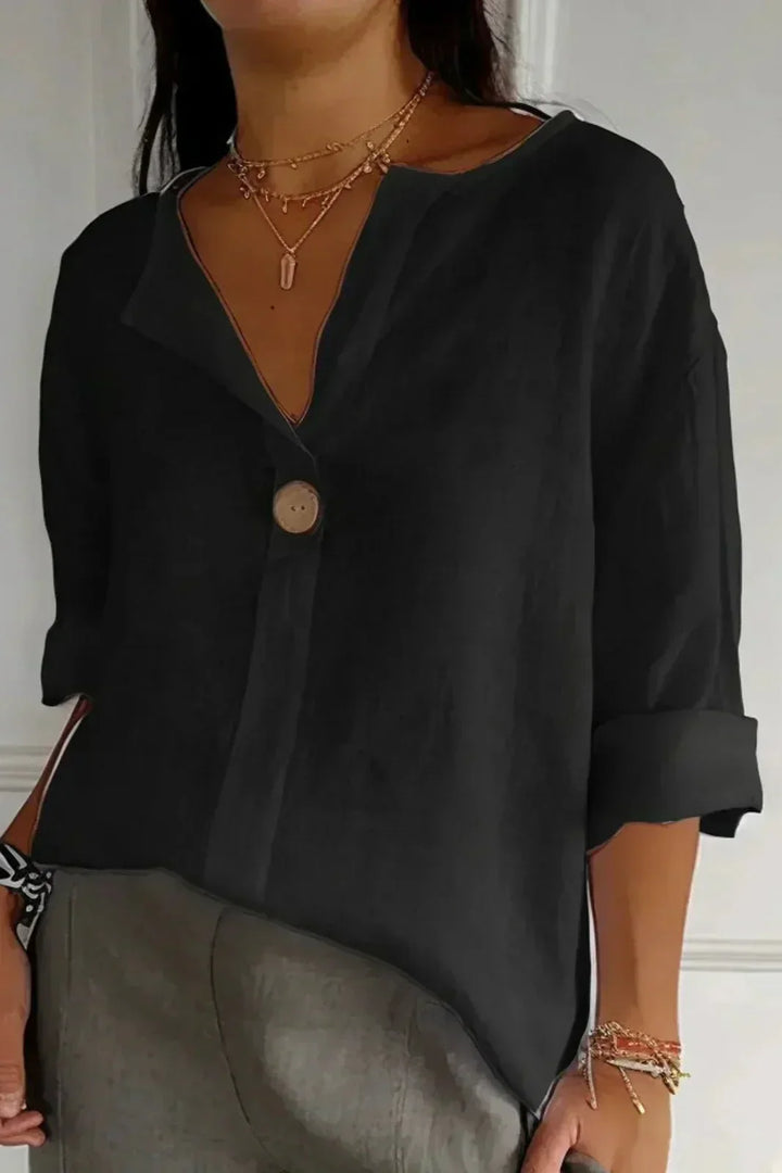Karen Moree | Relaxed V-Neck Blouse