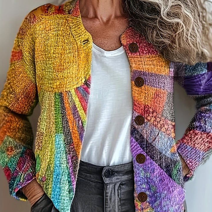 Karen Moree | Artful Patchwork Button Cardigan