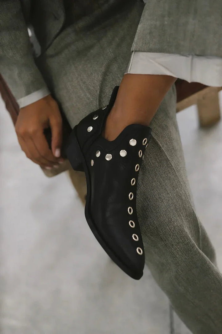 Karen Moree | Pointed Studded Ankle Boot