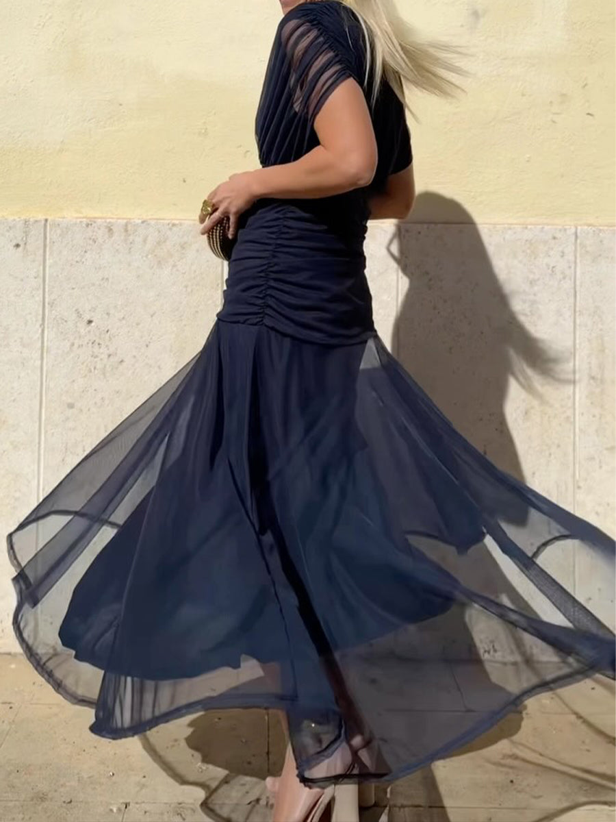 Karen Moree | Off-The-Shoulder Midi Dress