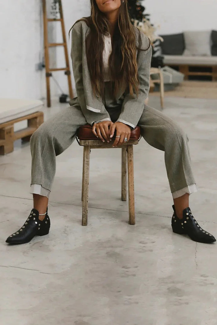 Karen Moree | Pointed Studded Ankle Boot