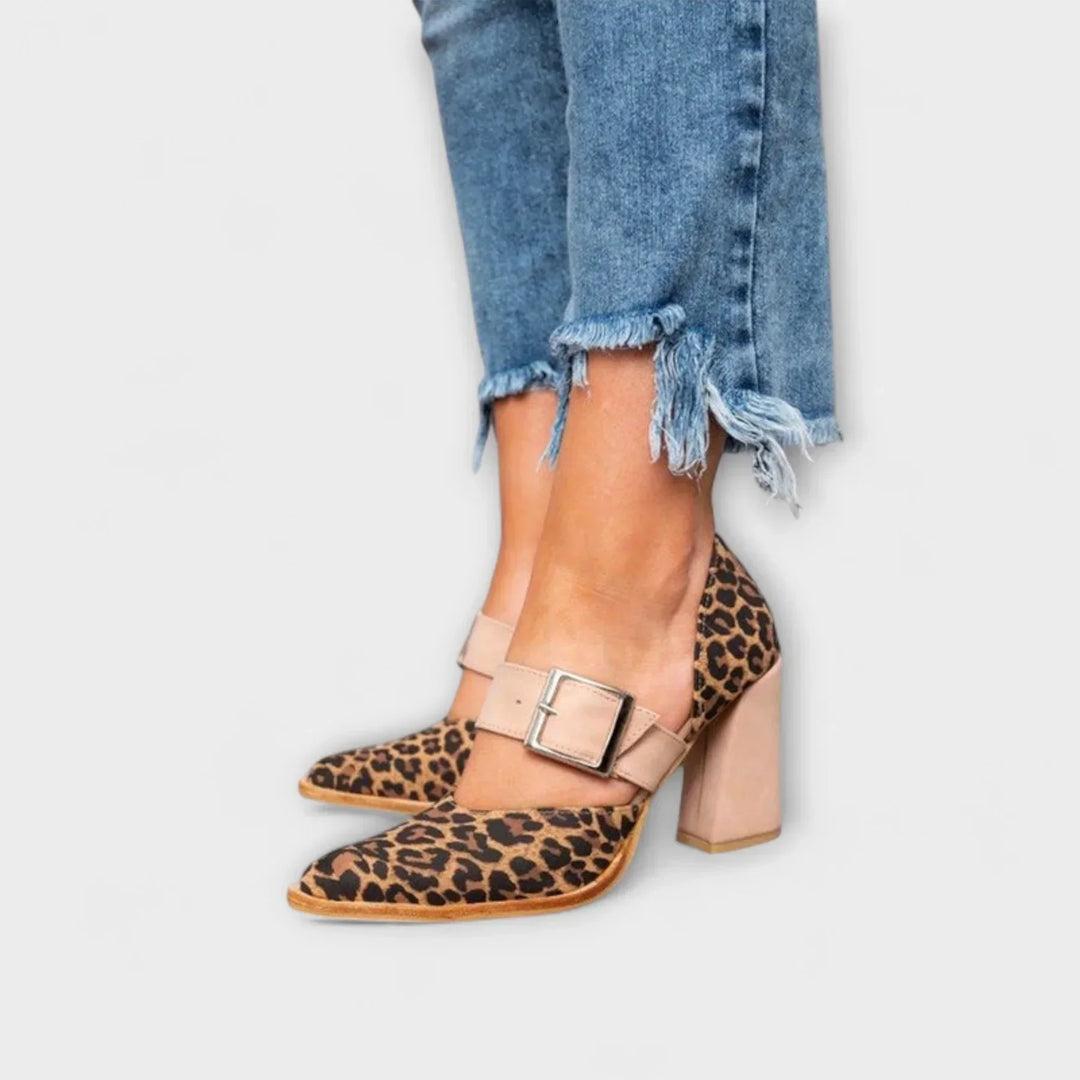 Karen Moree | Leopard Print Heeled Sandals