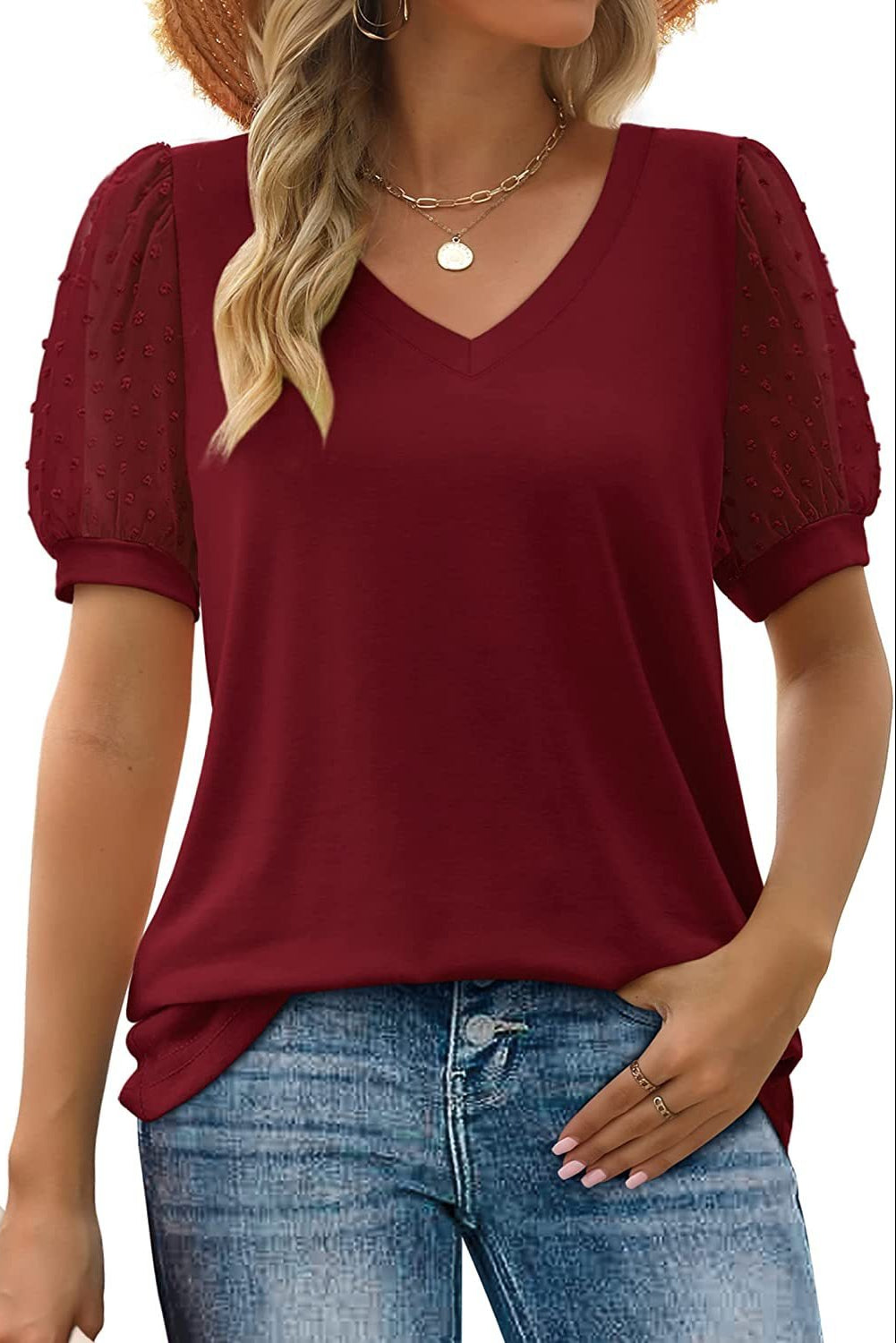 Karen Moree | Sleek V-Neck Blouse