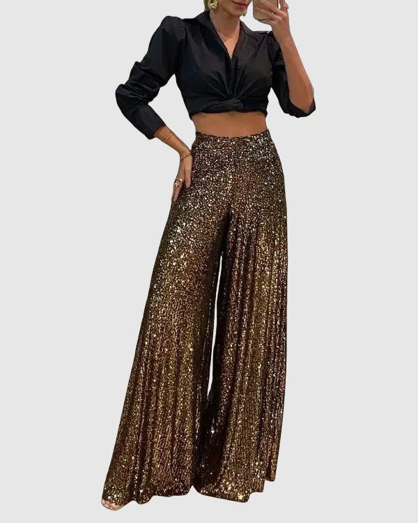 Karen Moree | Sequin Embellished High Waist Cocktail Dress
