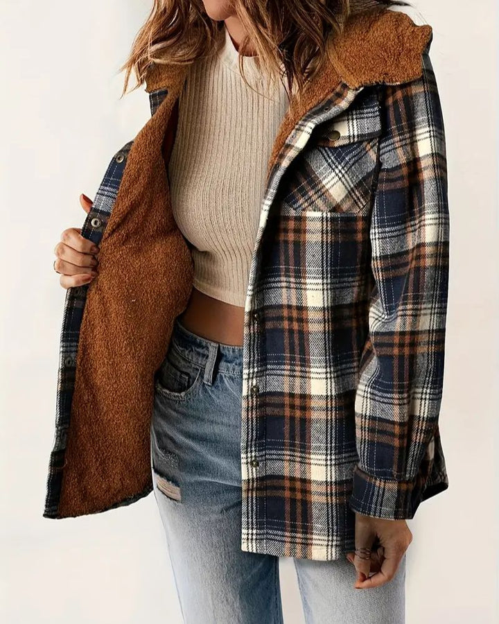 Karen Moree | Checkered Jacket With Sherpa Lining