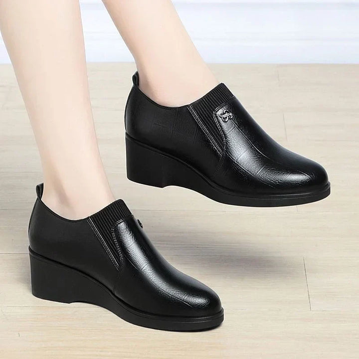 Karen Moree | Fashionable Leather Wedge Shoes