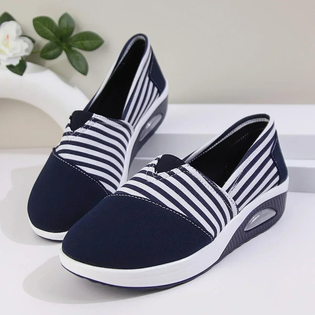Karen Moree | Comfortable Striped Slip-On Sneakers