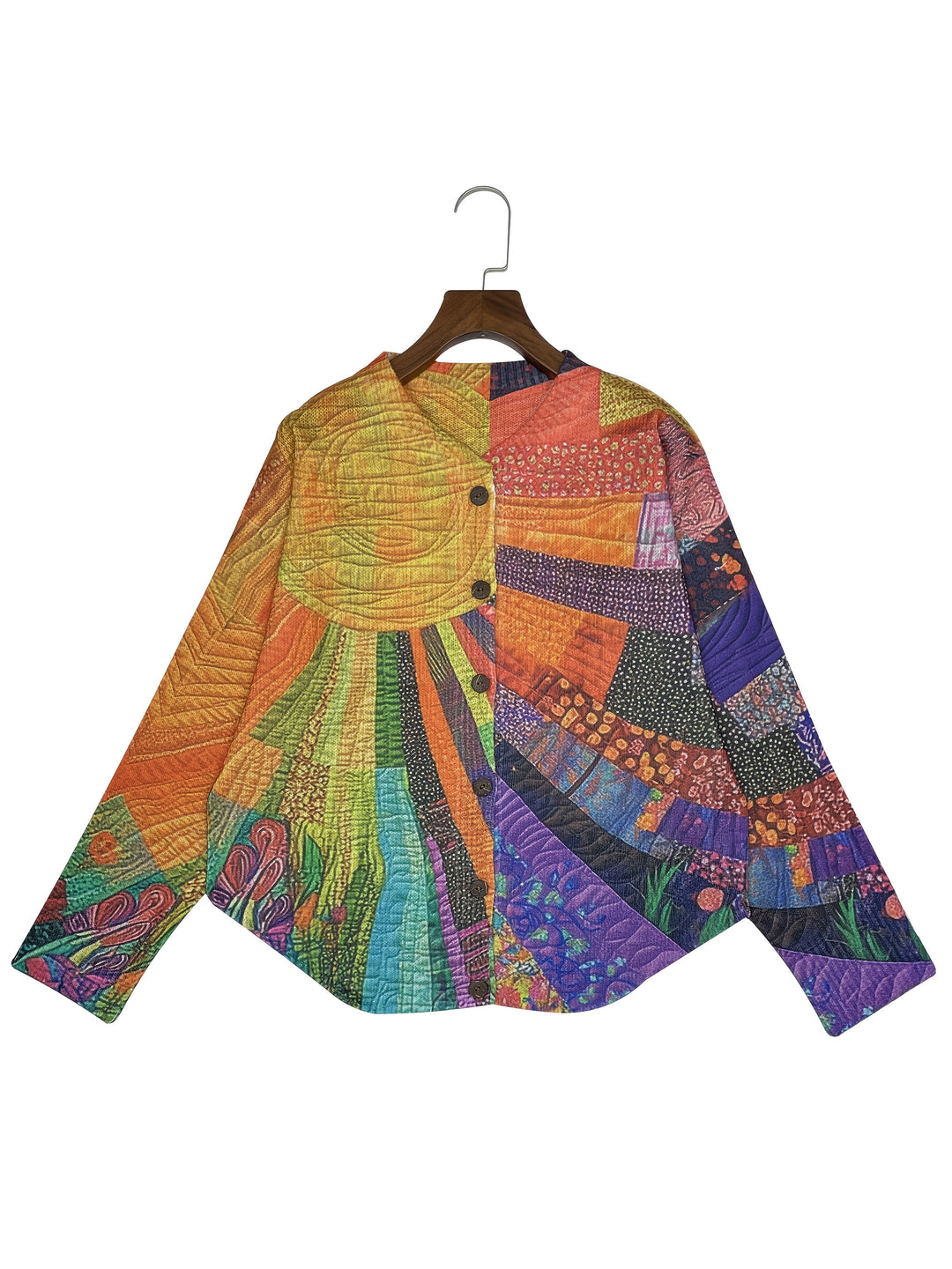 Karen Moree | Artful Patchwork Button Cardigan