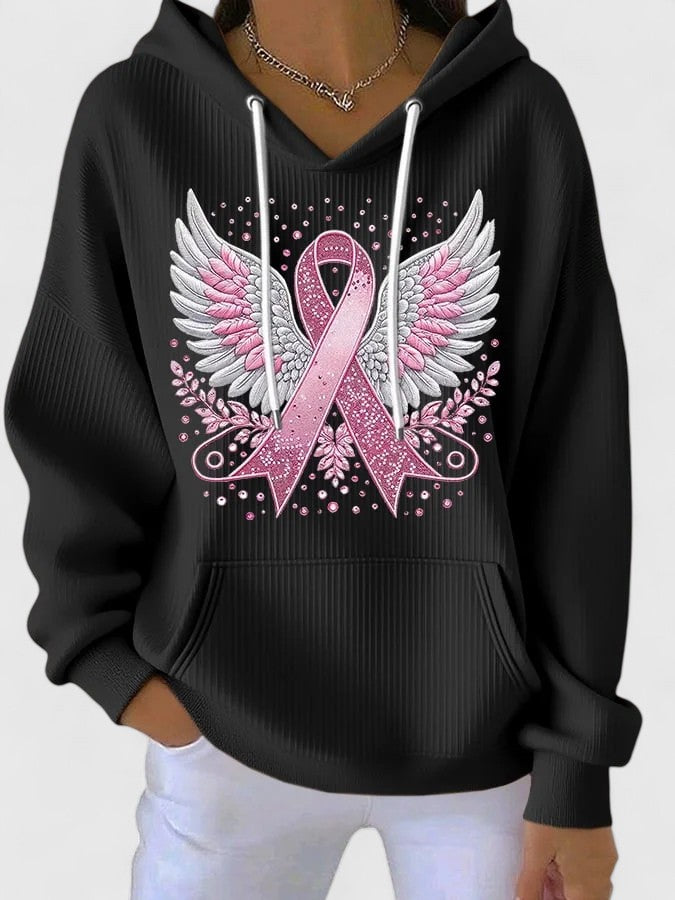 Karen Moree | Pink Ribbon Angel Wings Hoodie