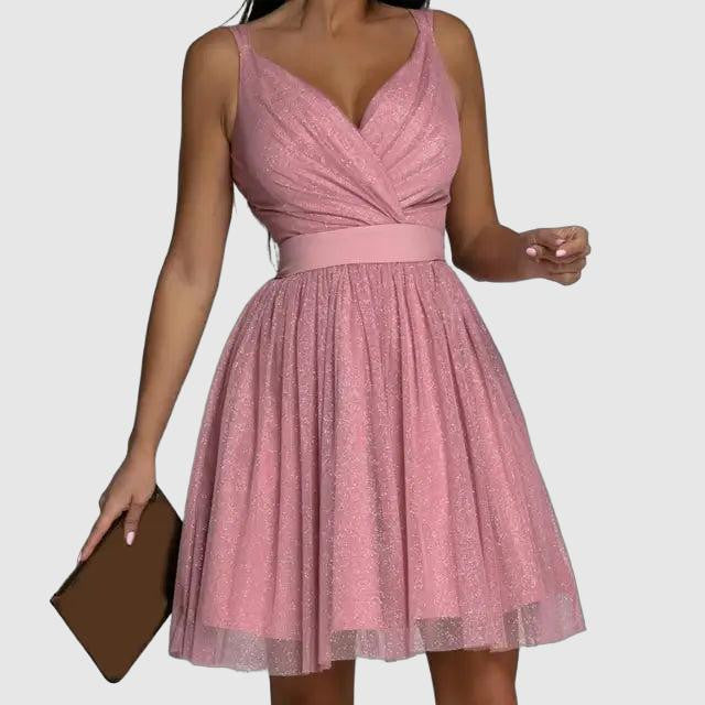 Karen Moree | Elegant Sleeveless V-Neck Cocktail Dress