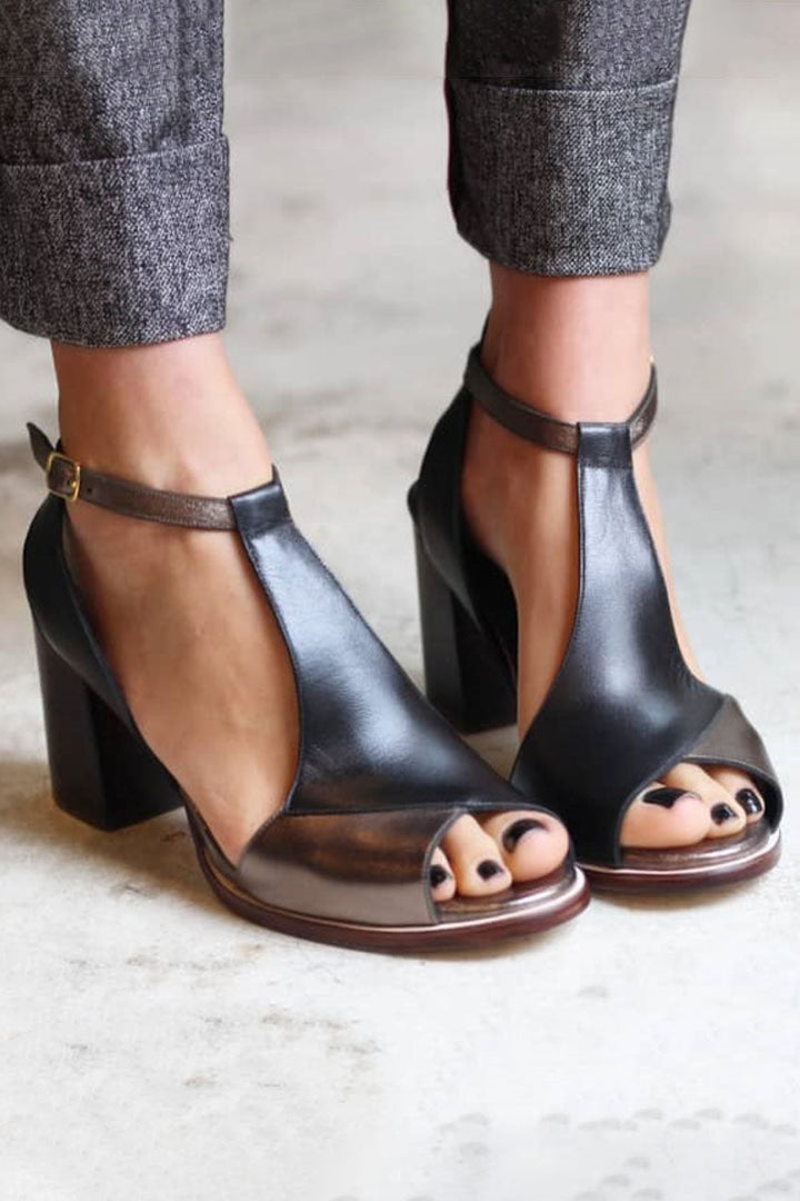 Karen Moree | Elegant T-Strap Block Heel