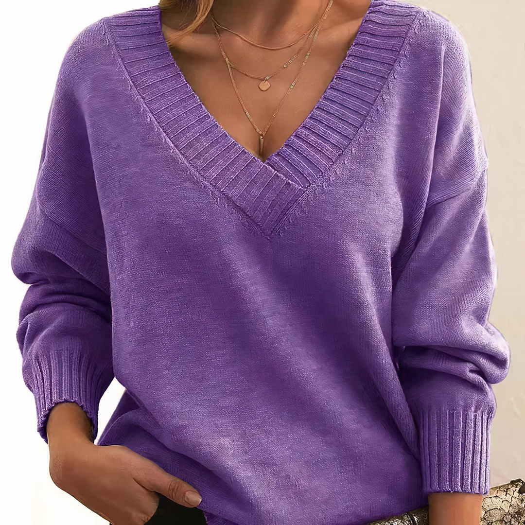 Karen Moree | Deep V-Neck Relaxed Fit Sweater