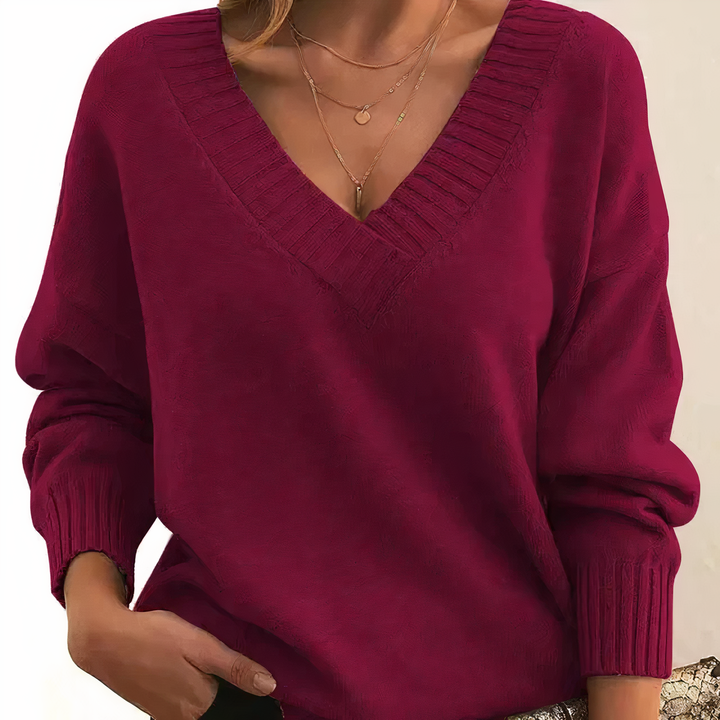 Karen Moree | Deep V-Neck Relaxed Fit Sweater