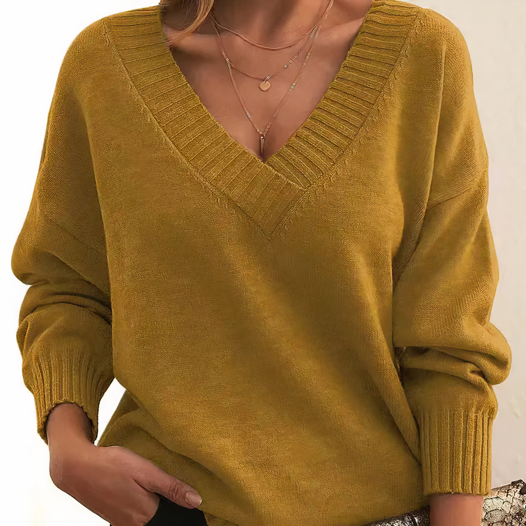 Karen Moree | Deep V-Neck Relaxed Fit Sweater