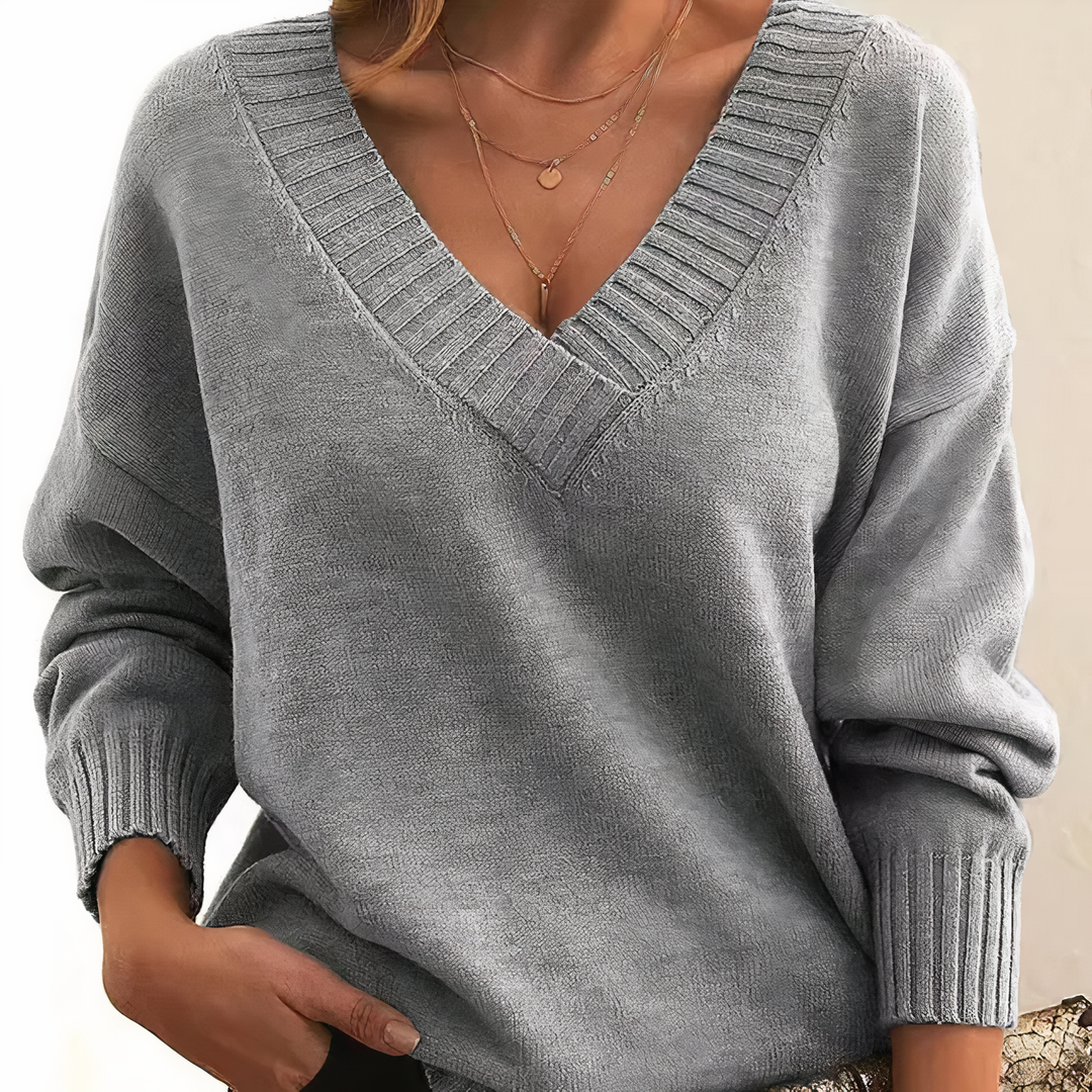Karen Moree | Deep V-Neck Relaxed Fit Sweater