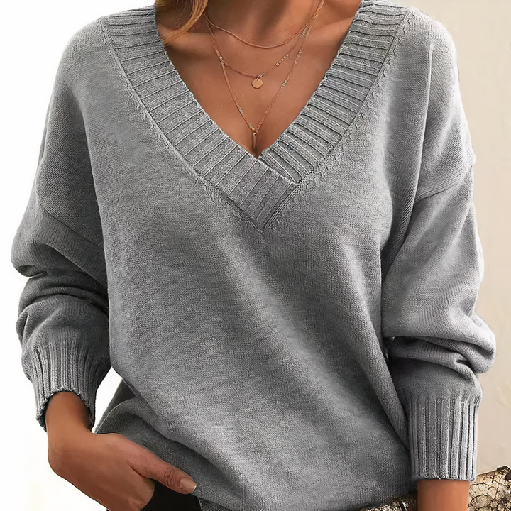 Karen Moree | Deep V-Neck Relaxed Fit Sweater