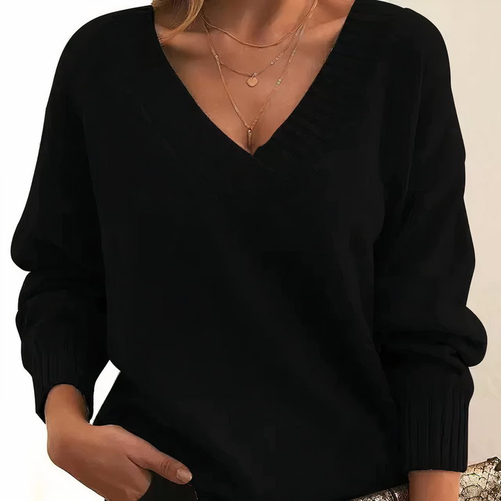 Karen Moree | Deep V-Neck Relaxed Fit Sweater