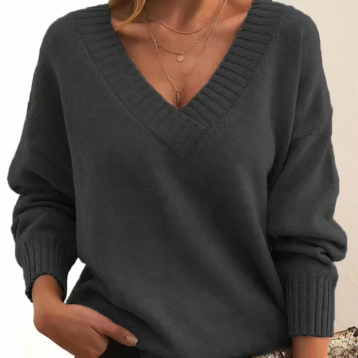 Karen Moree | Deep V-Neck Relaxed Fit Sweater