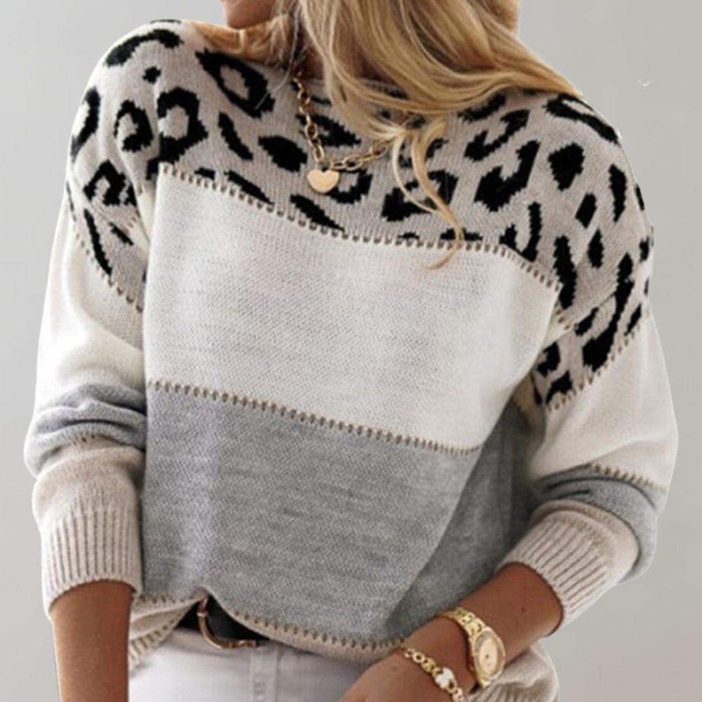 Karen Moree | Leopard Accent Knit Sweater
