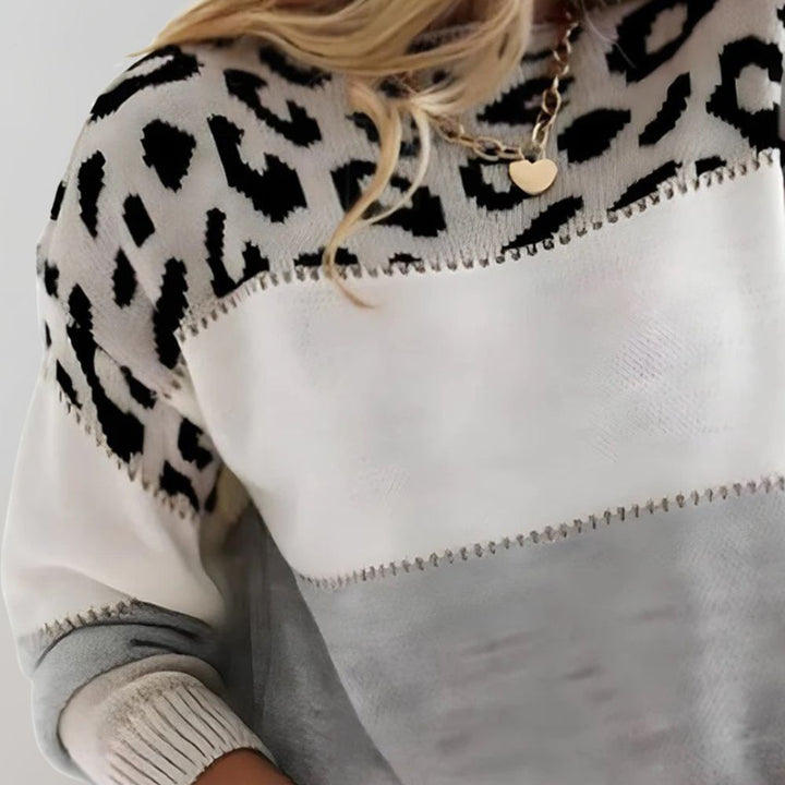 Karen Moree | Leopard Accent Knit Sweater