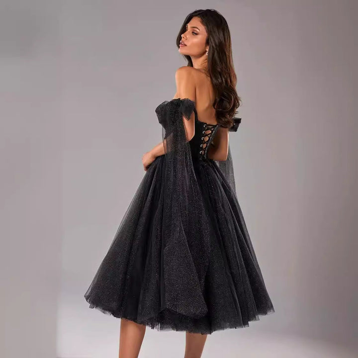 Karen Moree | A-Line Cocktail Dress With Sheer Overlay