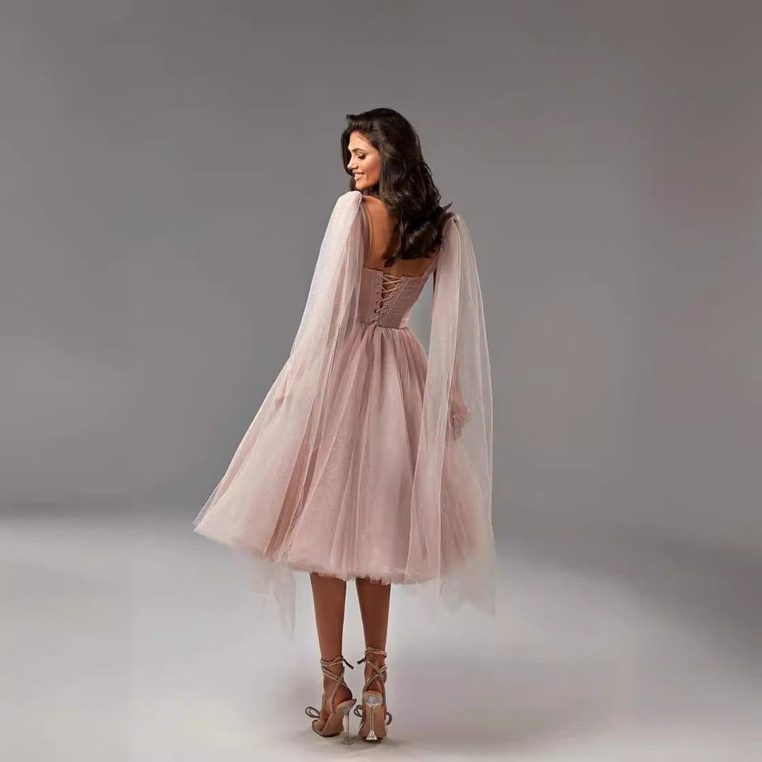 Karen Moree | A-Line Cocktail Dress With Sheer Overlay