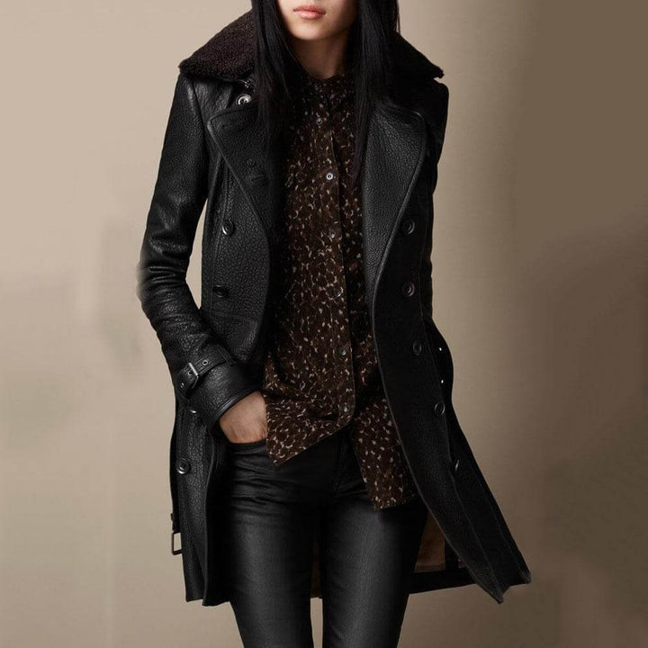 Karen Moree | Leather Trench Coat