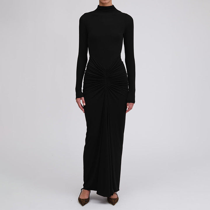 Karen Moree | Women's Winter Bodycon Dress, Ruched Waist